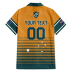 Custom Rugby Australia Family Matching Off The Shoulder Long Sleeve Dress and Hawaiian Shirt Junior Wallabies Go Champions