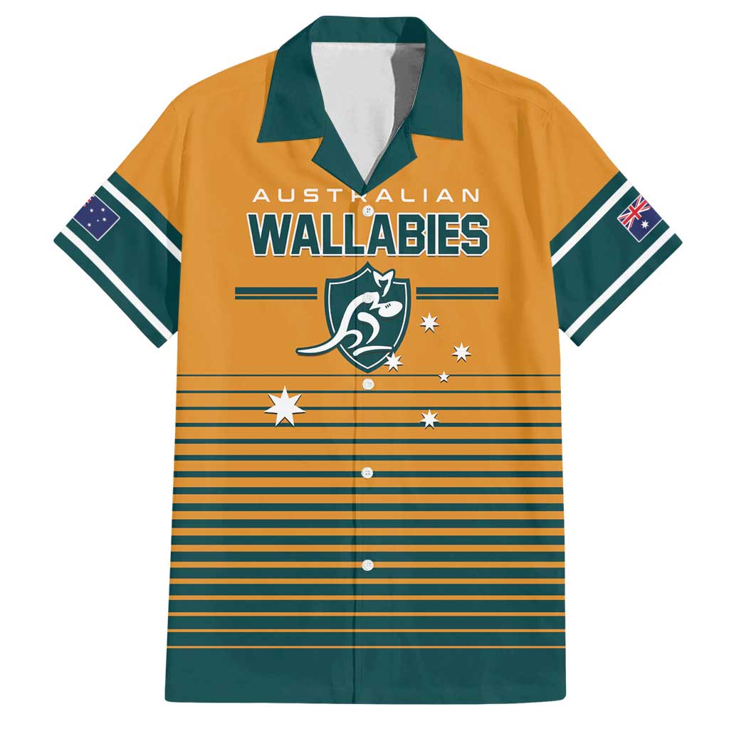 Custom Rugby Australia Family Matching Puletasi and Hawaiian Shirt Junior Wallabies Go Champions