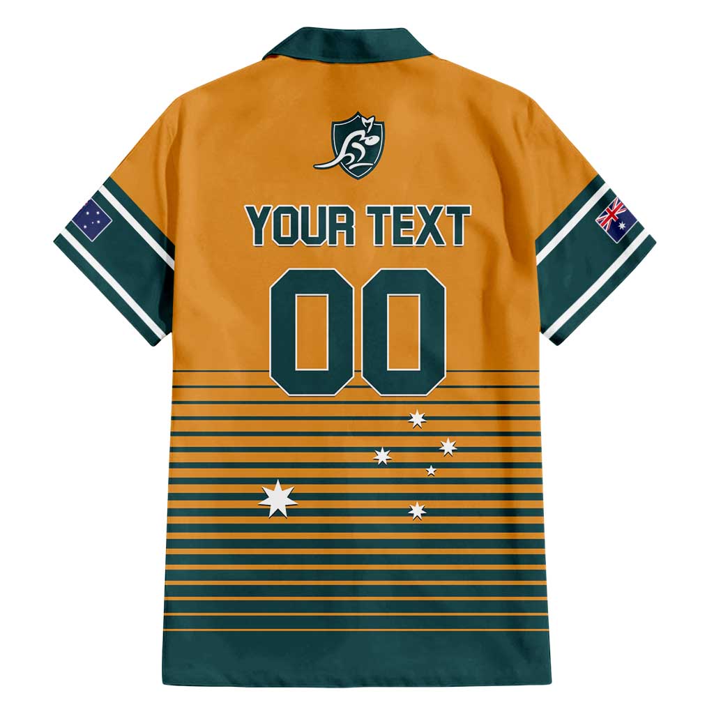 Custom Rugby Australia Family Matching Puletasi and Hawaiian Shirt Junior Wallabies Go Champions