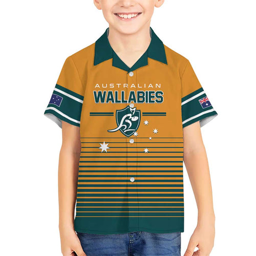 Custom Rugby Australia Hawaiian Shirt Junior Wallabies Go Champions