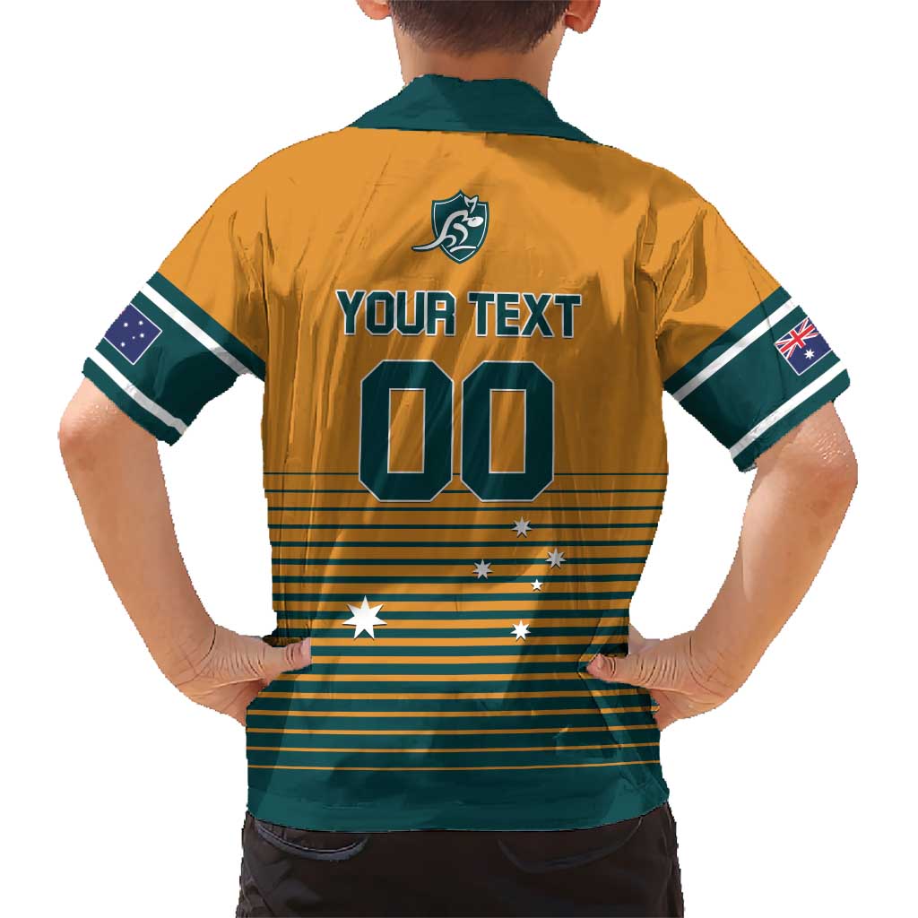 Custom Rugby Australia Hawaiian Shirt Junior Wallabies Go Champions