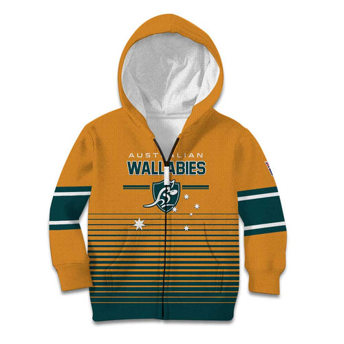 Custom Rugby Australia Kid Hoodie Junior Wallabies Go Champions