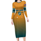 Custom Rugby Australia Long Sleeve Bodycon Dress Junior Wallabies Go Champions