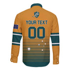 Custom Rugby Australia Long Sleeve Button Shirt Junior Wallabies Go Champions