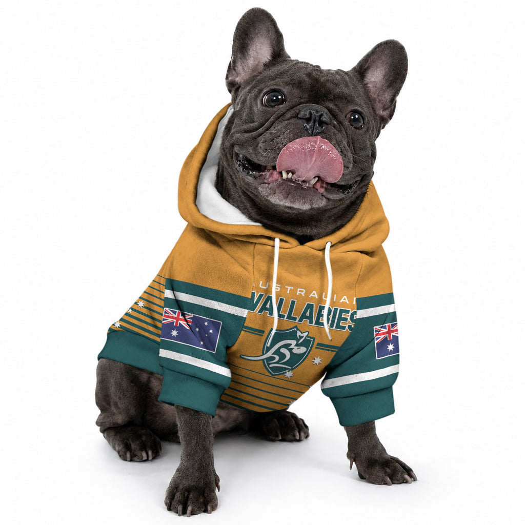 Custom Rugby Australia Pet Hoodie Junior Wallabies Go Champions