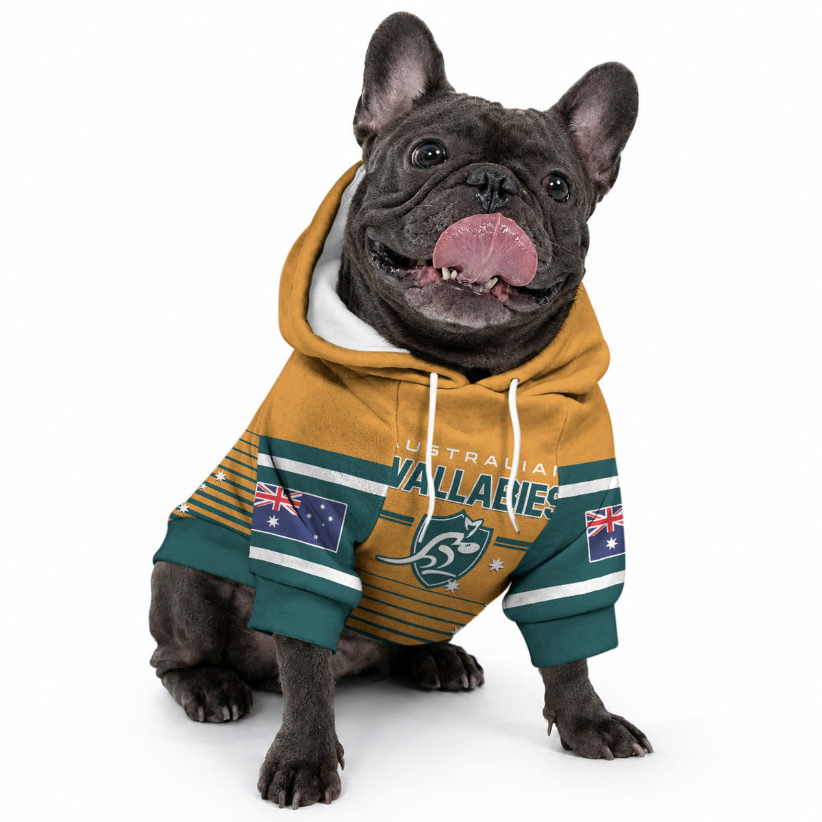 Custom Rugby Australia Pet Hoodie Junior Wallabies Go Champions