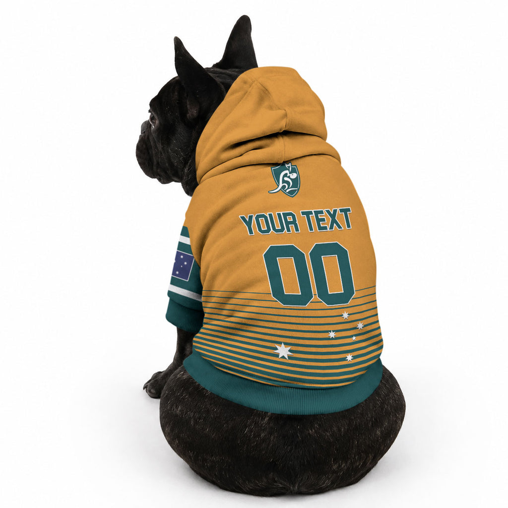 Custom Rugby Australia Pet Hoodie Junior Wallabies Go Champions