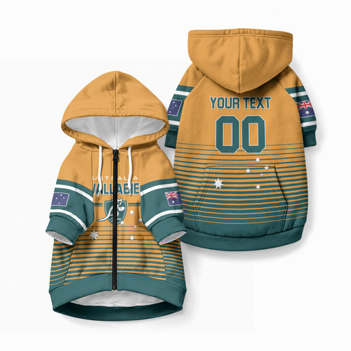 Custom Rugby Australia Pet Hoodie Junior Wallabies Go Champions