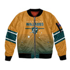 Custom Rugby Australia Sleeve Zip Bomber Jacket Junior Wallabies Go Champions