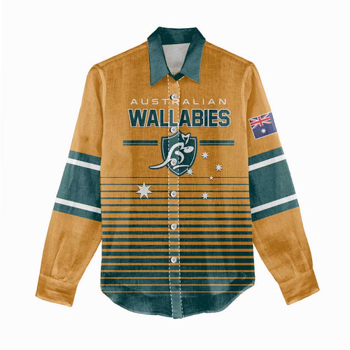 Custom Rugby Australia Women Casual Shirt Junior Wallabies Go Champions