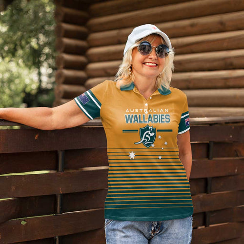 Custom Rugby Australia Women Polo Shirt Junior Wallabies Go Champions