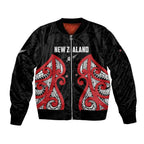Custom Rugby New Zealand Bomber Jacket Baby Black Go Champions