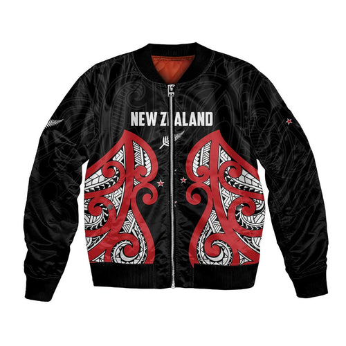 Custom Rugby New Zealand Bomber Jacket Baby Black Go Champions