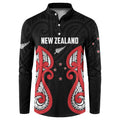 Custom Rugby New Zealand Button Sweatshirt Baby Black Go Champions