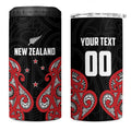 Custom Rugby New Zealand 4 in 1 Can Cooler Tumbler Baby Black Go Champions