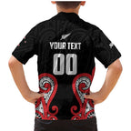 Custom Rugby New Zealand Family Matching Mermaid Dress and Hawaiian Shirt Baby Black Go Champions