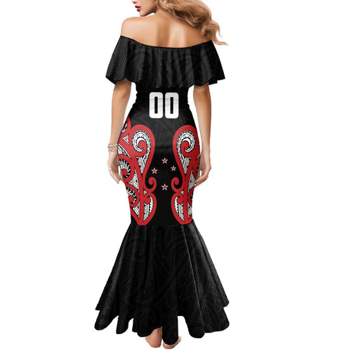 Custom Rugby New Zealand Family Matching Mermaid Dress and Hawaiian Shirt Baby Black Go Champions