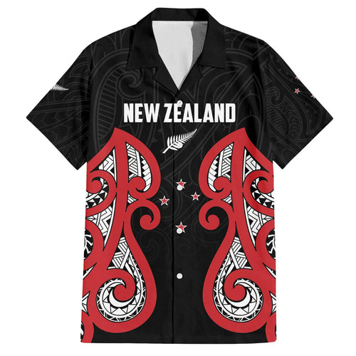 Custom Rugby New Zealand Family Matching Off The Shoulder Long Sleeve Dress and Hawaiian Shirt Baby Black Go Champions