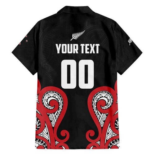 Custom Rugby New Zealand Family Matching Off The Shoulder Long Sleeve Dress and Hawaiian Shirt Baby Black Go Champions