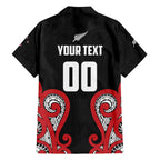Custom Rugby New Zealand Family Matching Off Shoulder Maxi Dress and Hawaiian Shirt Baby Black Go Champions