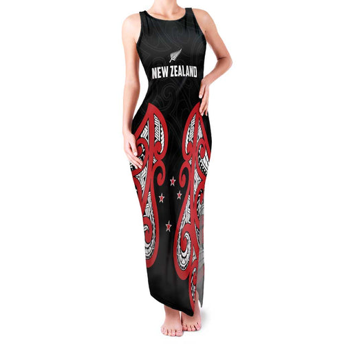 Custom Rugby New Zealand Family Matching Tank Maxi Dress and Hawaiian Shirt Baby Black Go Champions