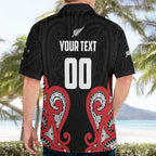 Custom Rugby New Zealand Hawaiian Shirt Baby Black Go Champions