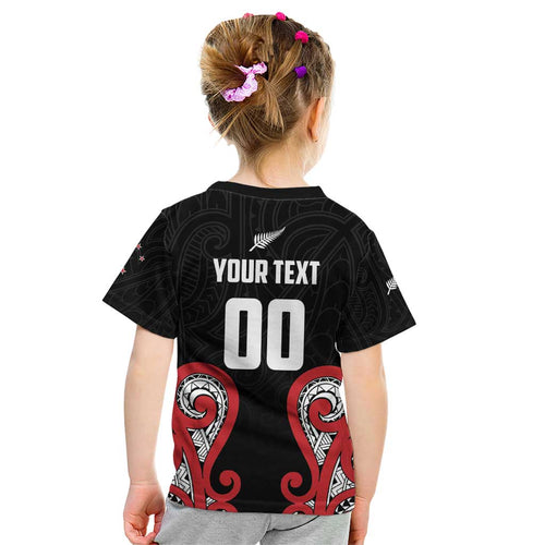 Custom Rugby New Zealand Kid T Shirt Baby Black Go Champions