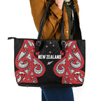 Rugby New Zealand Leather Tote Bag Baby Black Go Champions