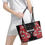 Rugby New Zealand Leather Tote Bag Baby Black Go Champions