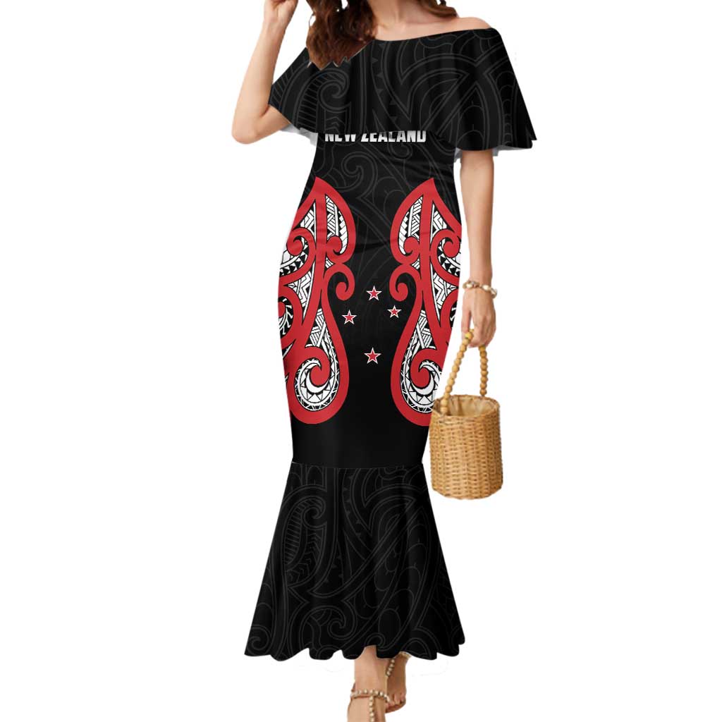 Custom Rugby New Zealand Mermaid Dress Baby Black Go Champions
