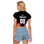 Custom Rugby New Zealand Raglan Cropped T Shirt Baby Black Go Champions