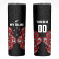 Custom Rugby New Zealand Skinny Tumbler Baby Black Go Champions