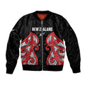Custom Rugby New Zealand Sleeve Zip Bomber Jacket Baby Black Go Champions