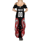 Custom Rugby New Zealand Summer Maxi Dress Baby Black Go Champions