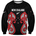 Custom Rugby New Zealand Sweatshirt Baby Black Go Champions