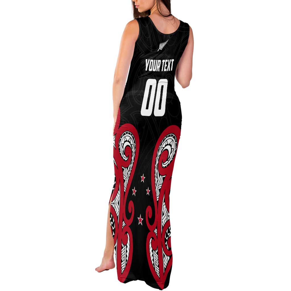 Custom Rugby New Zealand Tank Maxi Dress Baby Black Go Champions