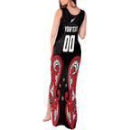 Custom Rugby New Zealand Tank Maxi Dress Baby Black Go Champions