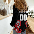 Custom Rugby New Zealand Women Casual Shirt Baby Black Go Champions