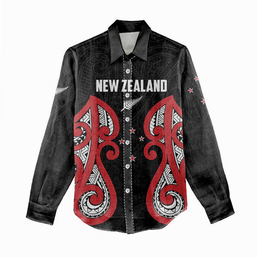 Custom Rugby New Zealand Women Casual Shirt Baby Black Go Champions