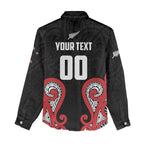 Custom Rugby New Zealand Women Casual Shirt Baby Black Go Champions