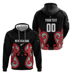 Custom Rugby New Zealand Zip Hoodie Baby Black Go Champions