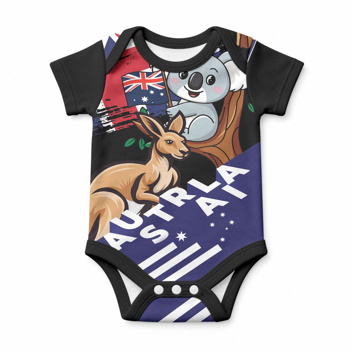 Personalised Australia Kangaroo Koala Together Baby Onesie Special Edition