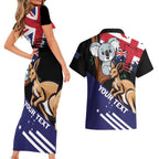 Personalised Australia Kangaroo Koala Together Couples Matching Short Sleeve Bodycon Dress and Hawaiian Shirt Special Edition