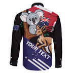 Personalised Australia Kangaroo Koala Together Family Matching Short Sleeve Bodycon Dress and Hawaiian Shirt Special Edition