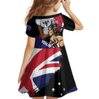 Personalised Australia Kangaroo Koala Together Kid Short Sleeve Dress Special Edition