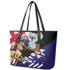 Australia Kangaroo Koala Together Leather Tote Bag Special Edition