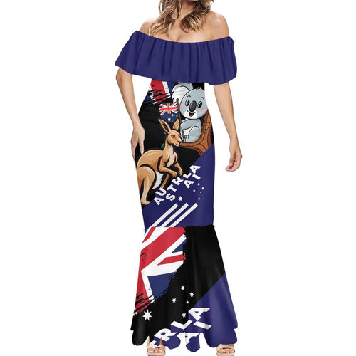 Personalised Australia Kangaroo Koala Together Mermaid Dress Special Edition