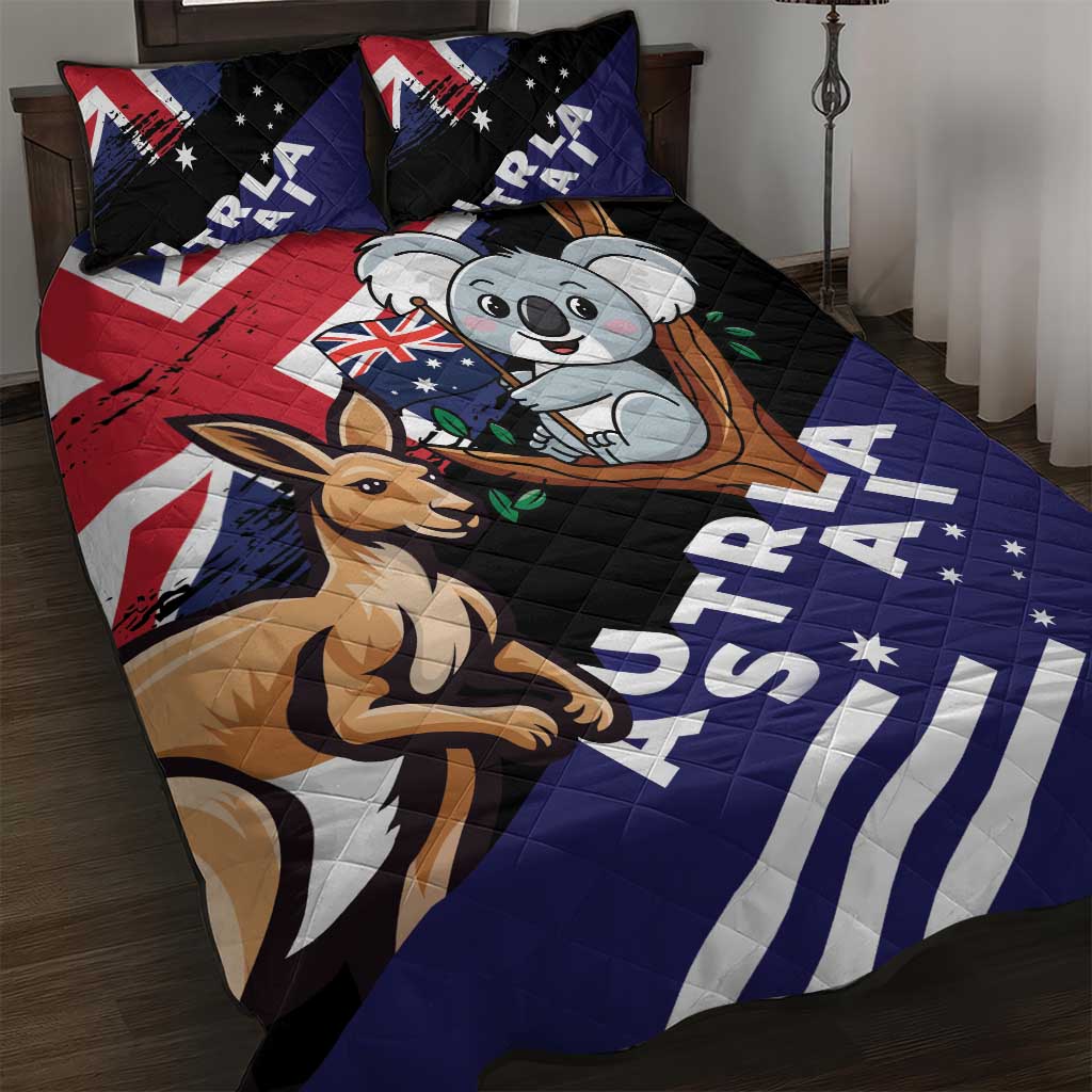 Australia Kangaroo Koala Together Quilt Bed Set Special Edition