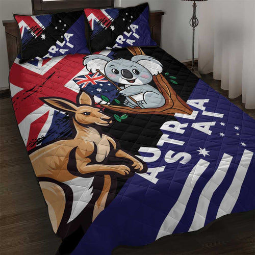 Australia Kangaroo Koala Together Quilt Bed Set Special Edition