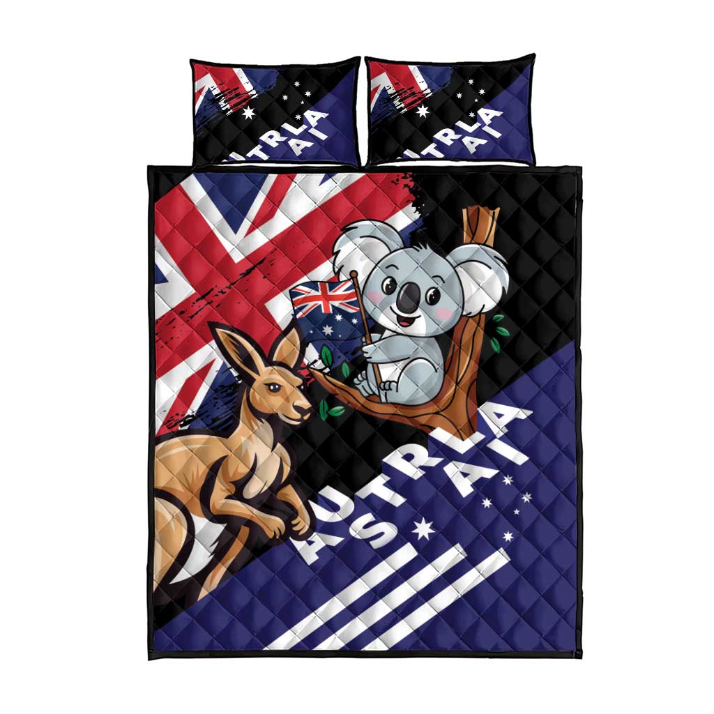 Australia Kangaroo Koala Together Quilt Bed Set Special Edition
